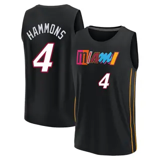 Men's A.J. Hammons Miami Heat Fanatics Branded Fast Break Black 2021/22 Replica City Edition Jersey