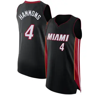 Men's A.J. Hammons Miami Heat Nike Authentic Black Jersey - Icon Edition