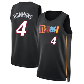 Men's A.J. Hammons Miami Heat Nike Swingman Black 2021/22 City Edition Jersey