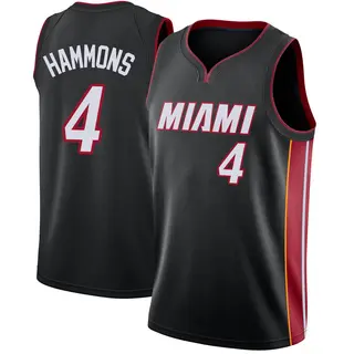 Men's A.J. Hammons Miami Heat Nike Swingman Black Jersey - Icon Edition