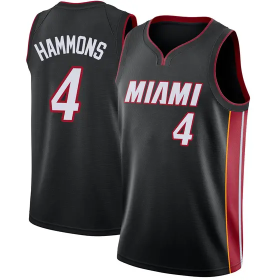 Men's A.J. Hammons Miami Heat Nike Swingman Black Jersey - Icon Edition