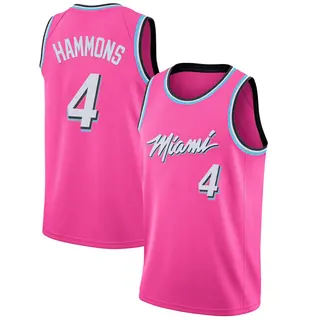 Men's A.J. Hammons Miami Heat Nike Swingman Pink 2018/19 Jersey - Earned Edition