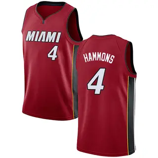 Men's A.J. Hammons Miami Heat Nike Swingman Red Jersey - Statement Edition