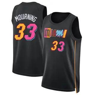 Men's Alonzo Mourning Miami Heat Nike Swingman Black 2021/22 City Edition Jersey