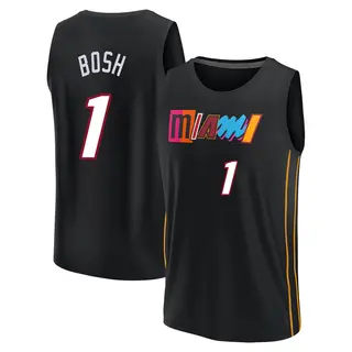 Men's Chris Bosh Miami Heat Fanatics Branded Fast Break Black 2021/22 Replica City Edition Jersey