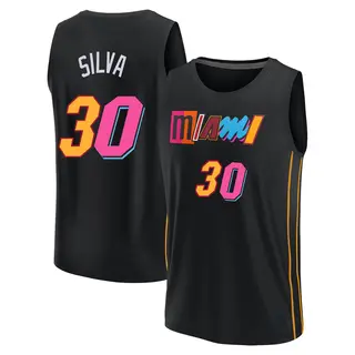 Men's Chris Silva Miami Heat Fanatics Branded Fast Break Black 2021/22 Replica City Edition Jersey