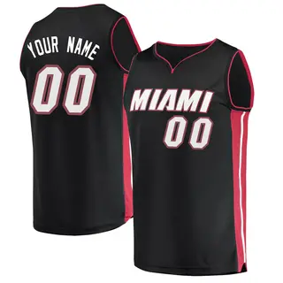 Men's Custom Miami Heat Fanatics Branded Black Fast Break Jersey - Icon Edition