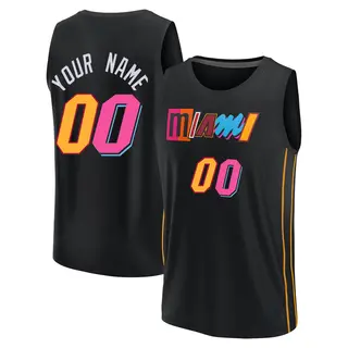 Men's Custom Miami Heat Fanatics Branded Fast Break Black 2021/22 Replica City Edition Jersey