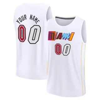 Men's Custom Miami Heat Fanatics Branded Fast Break White 2022/23 City Edition Jersey