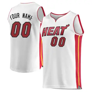 Men's Custom Miami Heat Fanatics Branded Fast Break White Jersey - Association Edition