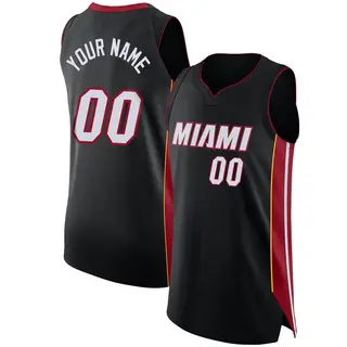 Men's Custom Miami Heat Nike Authentic Black Jersey - Icon Edition