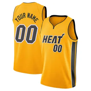 Men's Custom Miami Heat Nike Swingman Gold 2020/21 Jersey - Earned Edition