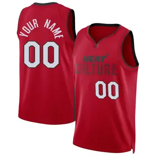 Men's Custom Miami Heat Nike Swingman Red 2024/25 City Edition Jersey