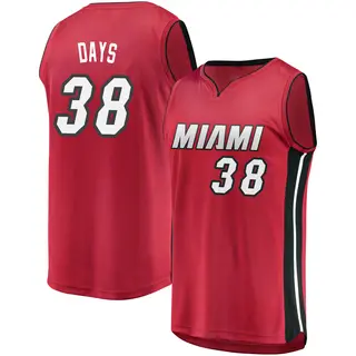 Men's Darius Days Miami Heat Fanatics Branded Fast Break Red Jersey - Statement Edition