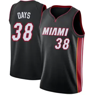 Men's Darius Days Miami Heat Nike Swingman Black Jersey - Icon Edition