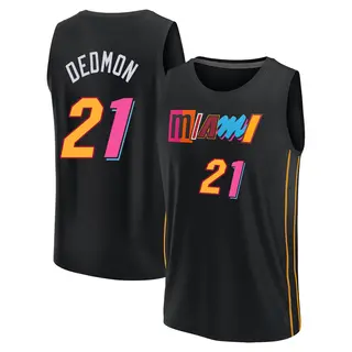 Men's Dewayne Dedmon Miami Heat Fanatics Branded Fast Break Black 2021/22 Replica City Edition Jersey