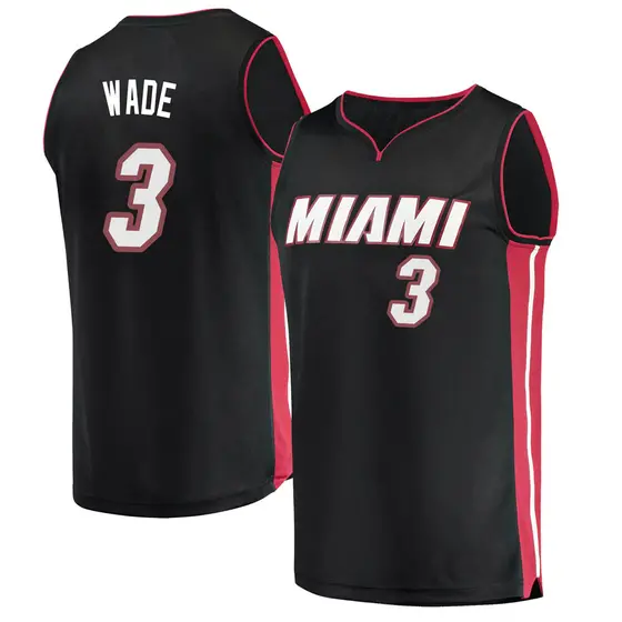 Men's Dwyane Wade Miami Heat Fanatics Branded Black Fast Break Jersey - Icon Edition