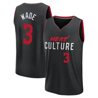 Men's Dwyane Wade Miami Heat Fanatics Branded Fast Break Black 2023/24 City Edition Jersey