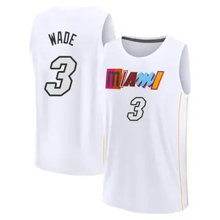 Men's Dwyane Wade Miami Heat Fanatics Branded Fast Break White 2022/23 City Edition Jersey