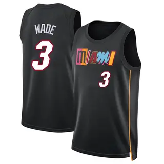 Men's Dwyane Wade Miami Heat Nike Swingman Black 2021/22 City Edition Jersey