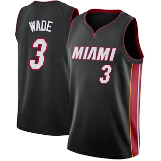 Men's Dwyane Wade Miami Heat Nike Swingman Black Jersey - Icon Edition