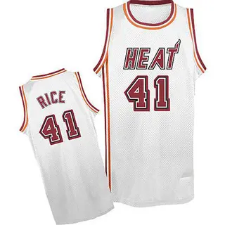 Men's Glen Rice Miami Heat Adidas Authentic White Throwback Finals Patch Jersey