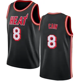 Men's Jamal Cain Miami Heat Nike Swingman Black Fashion Hardwood Classics Jersey