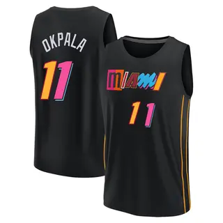 Men's KZ Okpala Miami Heat Fanatics Branded Fast Break Black 2021/22 Replica City Edition Jersey