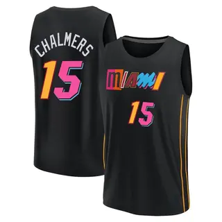 Men's Mario Chalmers Miami Heat Fanatics Branded Fast Break Black 2021/22 Replica City Edition Jersey