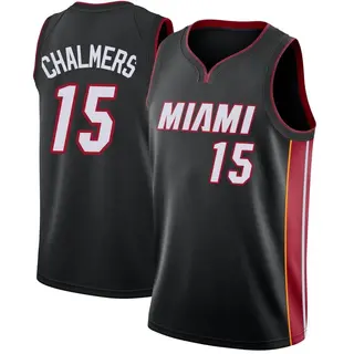 Men's Mario Chalmers Miami Heat Nike Swingman Black Jersey - Icon Edition