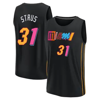 Men's Max Strus Miami Heat Fanatics Branded Fast Break Black 2021/22 Replica City Edition Jersey