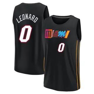 Men's Meyers Leonard Miami Heat Fanatics Branded Fast Break Black 2021/22 Replica City Edition Jersey