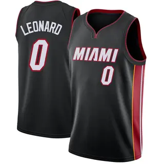 Men's Meyers Leonard Miami Heat Nike Swingman Black Jersey - Icon Edition