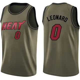Men's Meyers Leonard Miami Heat Nike Swingman Green Salute to Service Jersey