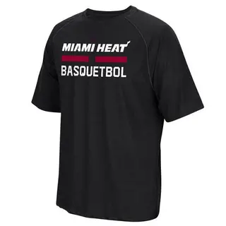 Men's Miami Heat Adidas Black Noches Ene-Be-A Practicewear Performance T-Shirt -
