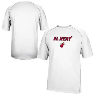 Men's Miami Heat Adidas White 2014 Noches Enebea ClimaLITE Performance T-Shirt -