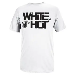 Men's Miami Heat Adidas White Hot Playoffs Slogan T-Shirt -