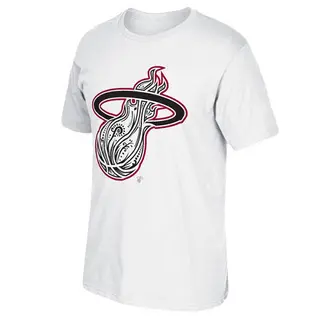 Men's Miami Heat Adidas White Noches Enebea Mask T-Shirt -