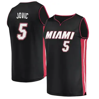 Men's Nikola Jovic Miami Heat Fanatics Branded Fast Break Black Jersey - Icon Edition