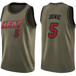Men's Nikola Jovic Miami Heat Nike Swingman Green Salute to Service Jersey