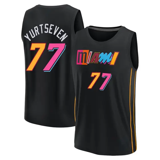 Men's Omer Yurtseven Miami Heat Fanatics Branded Fast Break Black 2021/22 Replica City Edition Jersey