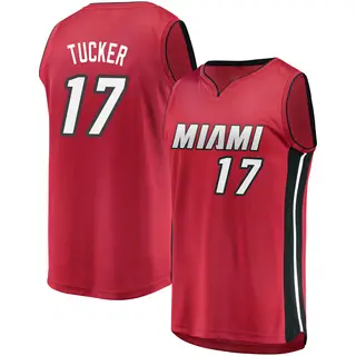 Men's P.J. Tucker Miami Heat Fanatics Branded Red Fast Break Jersey - Statement Edition