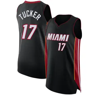 Men's P.J. Tucker Miami Heat Nike Authentic Black Jersey - Icon Edition