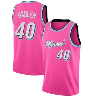 Men's Udonis Haslem Miami Heat Nike Swingman Pink 2018/19 Jersey - Earned Edition