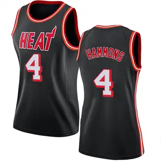 Women's A.J. Hammons Miami Heat Nike Swingman Black Fashion Hardwood Classics Jersey