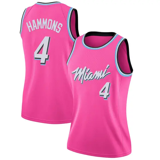 Women's A.J. Hammons Miami Heat Nike Swingman Pink 2018/19 Jersey - Earned Edition