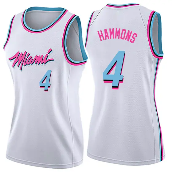 Women's A.J. Hammons Miami Heat Nike Swingman White Jersey - City Edition
