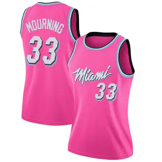Women's Alonzo Mourning Miami Heat Nike Swingman Pink 2018/19 Jersey - Earned Edition