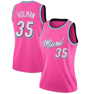 Women's Aric Holman Miami Heat Nike Swingman Pink 2018/19 Jersey - Earned Edition