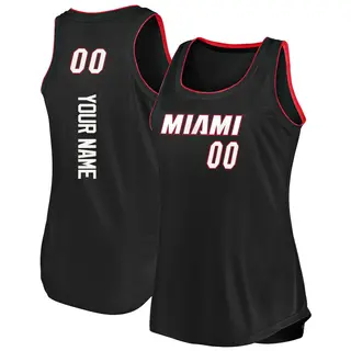 Women's Custom Miami Heat Fanatics Branded Fast Break Black 2019/20 Tank Jersey - Icon Edition